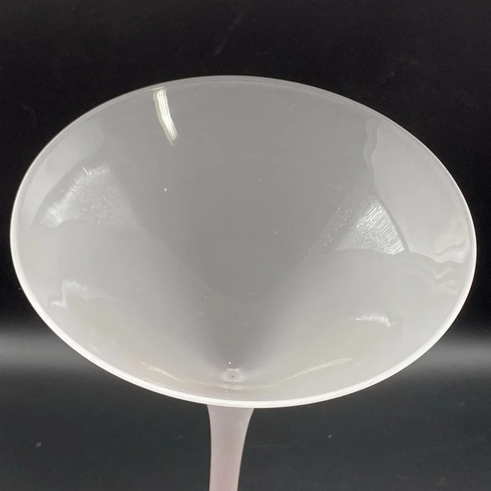 2 Grey Goose Vodka Frosted Martini Glass Cobalt Blue Swirl Base Flying Geese #5